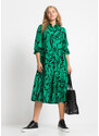 bonprix Midi šaty z udržateľnej viskózy, farba zelená, rozm. 52