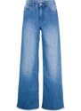 bonprix Strečové džínsy, Loose Fit, Straight, vysoké, farba modrá, rozm. 38