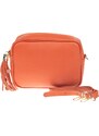 Oranžová kožená talianska crossbody kabelka Bala Arancione s prídavným pruhom II NovaKabelka.sk