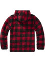 BRANDIT bunda Teddyfleece Worker Pullover Červeno-čierna