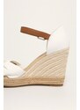 Sandále Tommy Hilfiger BASIC OPENED TOE HIGH WEDGE biela farba, FW0FW04784