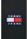 Bunda Tommy Jeans dámska, čierna farba, prechodná