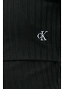 Tričko s dlhým rukávom Calvin Klein Jeans dámsky, čierna farba, odhalené ramená