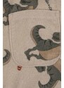 Detské bavlnené tepláky Konges Sløjd béžová farba, vzorované