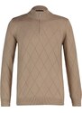Trendyol Camel Slim Fit Half Turtleneck Zipper Neck Smart Knitwear Sweater