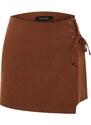 Trendyol Brown Lace and Eyelet Detail Woven Shorts Skirt