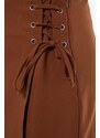 Trendyol Brown Lace and Eyelet Detail Woven Shorts Skirt