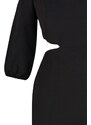 Trendyol Čierny tkaný detail okna Mini tkané šaty