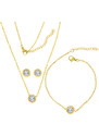 Linda's Jewelry Sada šperkov Flat Circle GLD chirurgická oceľ IS100