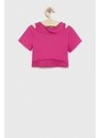 Detské tričko adidas G HIIT fialová farba