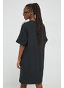 Bavlnené šaty adidas čierna farba, mini, oversize, HR4923
