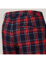 Willsoor Dámske spoločenské nohavice tmavomodrej farby s károvaným vzorom 14899