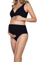 Italian Fashion Bavlnené tehotenské nohavičky Mama Maxi čierne