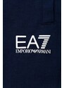 Detské bavlnené šortky EA7 Emporio Armani tmavomodrá farba