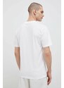Bavlnené tričko New Balance biela farba, jednofarebné