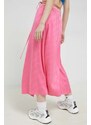 Sukňa HUGO ružová farba, midi, áčkový strih