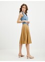 Orsay Light Brown Women's Leatherette Pleated Skirt - Ladies