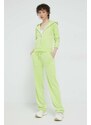 Mikina Juicy Couture dámska, zelená farba, s kapucňou, jednofarebná