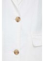 Ľanové sako GAP biela farba, jednoradové, jednofarebné