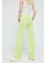 Tepláky Juicy Couture zelená farba, jednofarebné