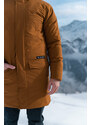 Nordblanc Hnedý pánsky zimný kabát LIGHTNING