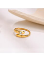 MSPERK Dámsky prsteň hadí vzor zlaté prevedenie z chirurgickej ocele