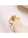 MSPERK Dámsky prsteň hadí vzor zlaté prevedenie z chirurgickej ocele