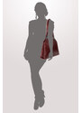 Arwel Tmavo červená dámska kožená kabelka Penelopie