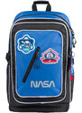 Modročierny vodeodolný zipsový školský plecniak s motívom NASA