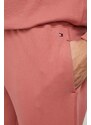 Nohavice Tommy Hilfiger ružová farba, jednofarebné