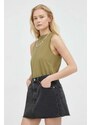 Rifľová sukňa Levi's čierna farba, mini, rovný strih