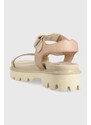 Kožené sandále Blauer Elsie dámske, béžová farba, na platforme, S3ELSIE07