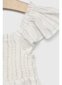 Dievčenské šaty GAP biela farba, midi, áčkový strih