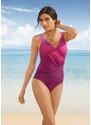 bonprix Jednodielne sťahovacie plavky so stredným tvarujúcim efektom, farba ružová