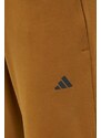 Tréningové nohavice adidas Performance Base hnedá farba, jednofarebné
