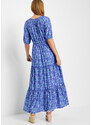 bonprix Maxi šaty s potlačou, z udržateľnej viskózy, farba modrá, rozm. 42