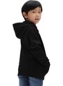 Detská bavlnená mikina Vans čierna farba, s potlačou