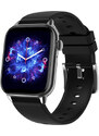 Smart hodinky Madvell Pulsar s volaním cez bluetooth a EKG čierne s čiernym silikónovým remienkom