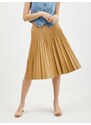 Orsay Light Brown Women's Leatherette Pleated Skirt - Ladies