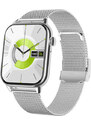 Smart hodinky Madvell Pulsar s volaním cez bluetooth a EKG strieborné so strieborným kovovým remienkom