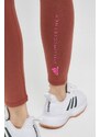 Legíny adidas by Stella McCartney dámske, hnedá farba, jednofarebné