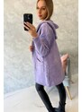 MladaModa Kardigánový sveter s kapucňou a vreckami model 2020-10 farba lila