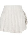 Trendyol Ecru Woven Tie Linen Blended Short Skirt