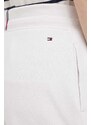 Šortky Tommy Hilfiger dámske, biela farba, jednofarebné, vysoký pás, WW0WW38348