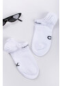Calvin Klein Biele členkové ponožky Sneaker Gripper - dvojbalenie
