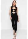 Trendyol Black Knitted Overalls With Window/Cut Out Detailed