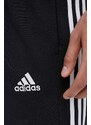 Tréningové nohavice adidas Essentials čierna farba, s nášivkou, IC0044