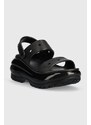 Šľapky Crocs Classic Mega Crush Sandal dámske, čierna farba, na platforme, 207989