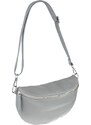 Sivá kožená talianska crossbody kabelka Reni Grande Grigia s prídavným pruhom NovaKabelka.sk