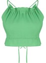 Trendyol Tropická Zelená Tkaná Peplumová Crop Top